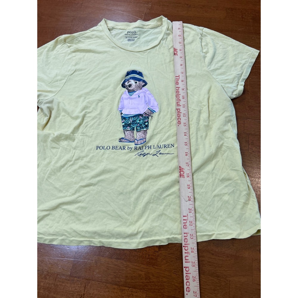 Polo Ralph Lauren T-Shirt Mens XL Yellow Polo Bear Graphic Short Sleeve Tee - Picture 6 of 9